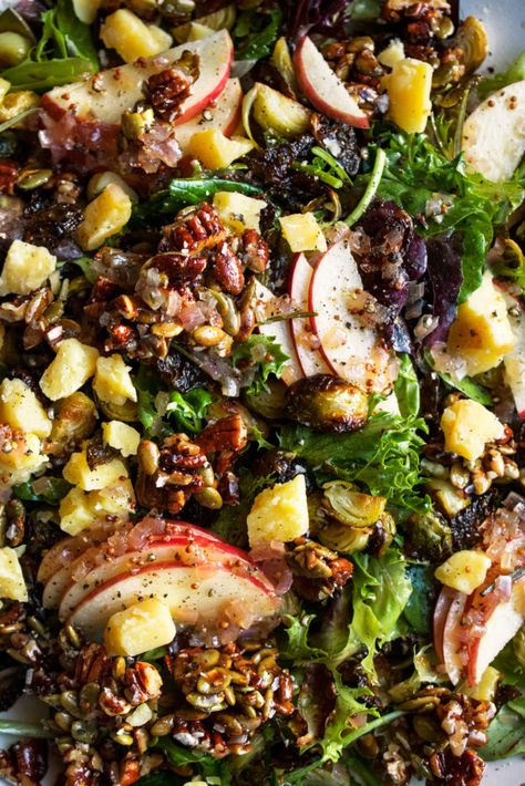 Brussel Sprout Salad Recipes, The Original Dish, Brussels Sprout Salad, Cider Vinaigrette, Thanksgiving Salad, Sprout Salad, Sprouts Salad, Brussels Sprout, Roasted Brussel