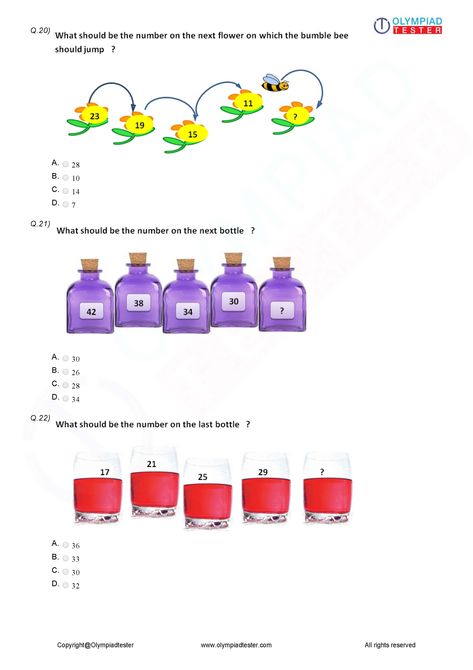 Class 3 Logical Reasoning Worksheet 09 - Download this sample paper to prepare for this section in Science, Maths and Cyber Olympiads. Pattern Worksheet For Class 3, Logical Reasoning Worksheets Grade 1, Logical Reasoning Worksheets For Grade 2, Logical Reasoning Worksheets, Math Riddles Brain Teasers, Olympiad Exam, Mental Maths Worksheets, Math Olympiad, Shapes Flashcards