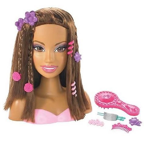 Big Barbie Doll Hair | Barbie Styling Head (African American) – COMING IN MAY 2010 2000s Toys, Doll Head, Hair Styling, Accessories Hair, Hair Brush, African American, Hair Clips, Hair Accessories, Toys