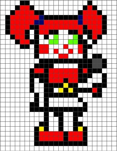 Fnaf Crafts, Easy Pixel Art, Pixel Art Templates, Pixel Drawing, Diy Perler Bead Crafts, Pix Art, Pixel Art Grid, Kandi Patterns, Circus Baby