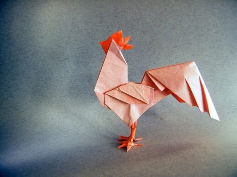 Origami Rooster, Origami Toys, Cute Origami, Homeschool Crafts, Weekend Crafts, Origami Patterns, Instruções Origami, Origami Paper Art, Origami Bird