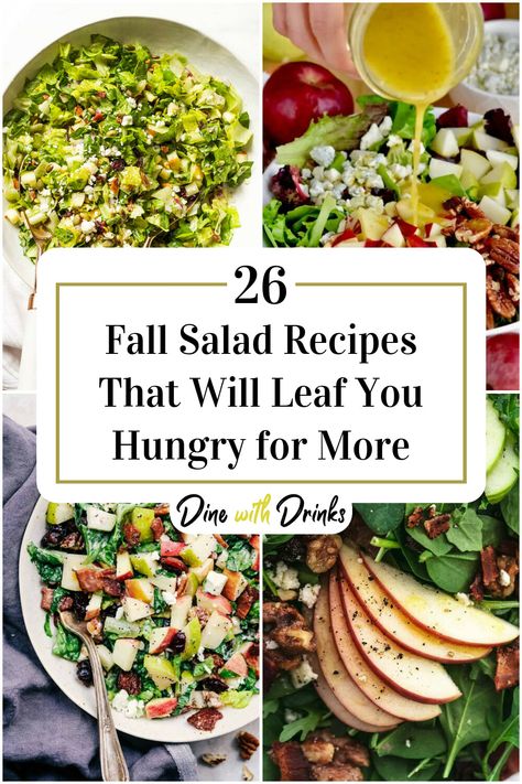 Collage of 4 fall salad recipes. Seasonal Salads Fall, Volume Salads, Fall Salad Recipes, Low Calorie Salad, Autumn Salad Recipes, Salad Inspiration, Fall Salad, Grain Bowls, Seasonal Salad