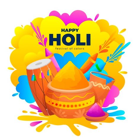 Flat detailed happy holi festival illust... | Free Vector #Freepik #freevector #colorful #festival #holiday #flat Holi Greeting Cards, Happy Holi Greetings, Happy Holi Quotes, Holi Wishes Images, Holi Greetings, Holi Poster, Happy Holi Images, Happy Holi Wishes, Holi Festival Of Colours