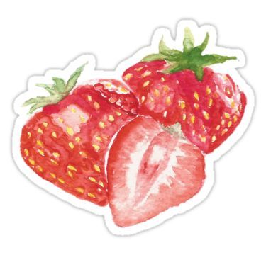 Strawberry Watercolor, Strawberry Art, Kitchen Stickers, Food Stickers, Stickers For Sale, Autumn Art, Painting Watercolor, Cool Stickers, Aesthetic Stickers