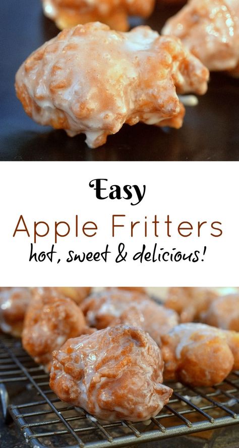 Easy Apple Fritters! Hot, sweet & delicious! Easy Apple Fritters, Authentic Mexican Recipes, Boston Cream Pie, Oreo Brownies, Fritter Recipes, Apple Fritters, Oreo Dessert, Easiest Apples, Läcker Mat