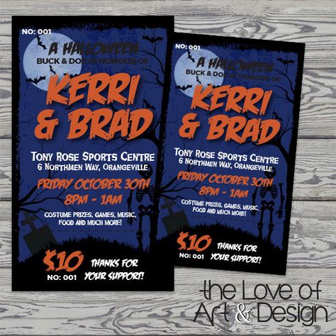 Printed Raffle Buck and Doe Tickets -Jack and Jill Tickets - Stag and Doe Tickets - Halloween1 by TheLoveOfArtNDesign on Etsy Halloween Stag And Doe, Wedding Raffle, Fundraiser Raffle Tickets, Fundraiser Raffle, Custom Tickets, Stag And Doe, Buck And Doe, Door Prizes, Halloween Custom