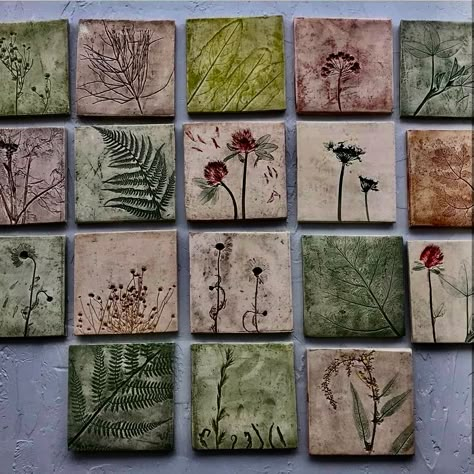 This Ivy House - @gathermoments Ceramic Tile Crafts, Ivy House, Tile Crafts, Ceramic Wall Art, Clay Tiles, Ceramics Pottery Art, Ceramics Ideas Pottery, Handmade Tiles, Clay Ceramics