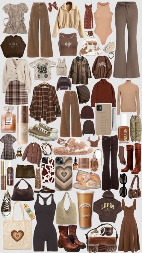 Only brown #skincare #myfirstshuffle #outfit #brown #cottagecore #cottage #aesthetic #fashion Taylor Swift Brown Outfit, Brown 90s Outfit, Brown Chords Outfit, Cottagecore Outfits Brown, Brown Theme Outfit, Brown Cottagecore Aesthetic Outfits, What Matches With Brown Pants, Cute Brown Outfit Aesthetic, Outfit Ideas For Brown Pants