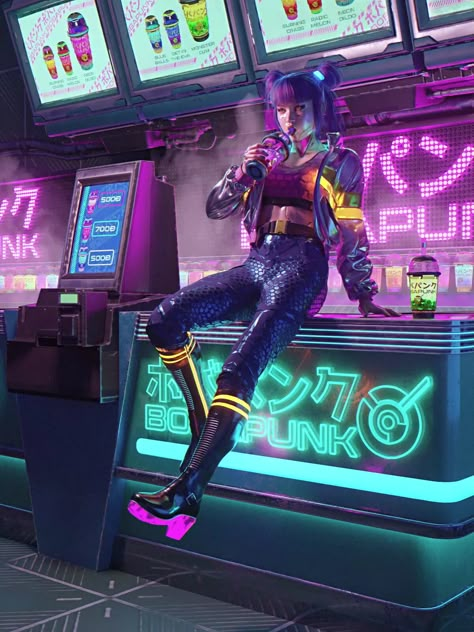 Cyberpunk Fashion Neon, Cyberpunk Art Girl, Cyberpunk Mode, 3d Karakter, Art Cyberpunk, Cyberpunk Rpg, Neon Noir, New Retro Wave, Cyberpunk Girl