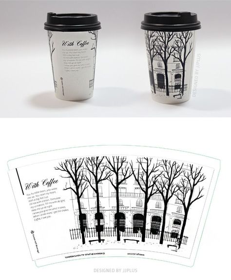 Coffee To Go Cup Design, Paper Coffee Cup Design Ideas, Paper Cup Design Ideas, Coffee Paper Cup Design, Starbucks Cup Drawing, Paper Cup Design, Design On Paper, Cafe Menu Design, Dribbble Design