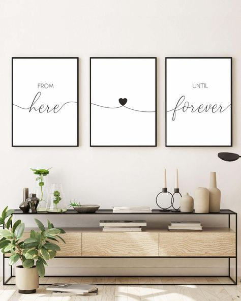 From Here Until Forever Romantic Wall Printable Set of 3,Couple Bedroom Decor,Wedding Decor Signs,Anniversary Gift,Above Bed Decor,Love Sign https://etsy.me/3EeuXra #hereandforever #couplelove #bedroomsigns #lovequotes #weddingdecor #couplegoals #wallart #lacasa #etsy Picture Frames Above Bed, Above Bed Pictures, Wedding Decor Signs, Couple Bedroom Decor, Art Above Sofa, Bedroom Wall Decor Above Bed, Bedroom Ideas For Small Rooms Cozy, Art Above Bed, Bedroom Decor For Couples