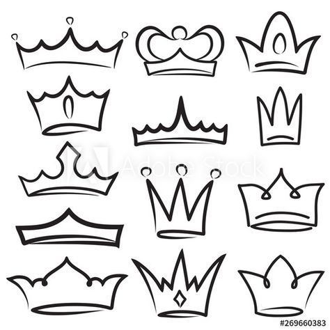 King Crown Drawing, Simple Graffiti, Crown Simple, King Crowns, King And Queen Crowns, Calligraphy Fonts Alphabet, Crown Drawing, Sweet Drawings, Friendship Tattoos