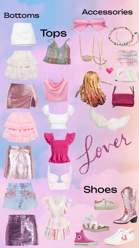 Lover Taylor Swift Inspo Outfits, Lover Costumes Taylor Swift, Lover Taylor Swift Outfits Halloween, Lover Taylor Swift Outfits Simple, Lover Taylor Swift Theme Outfit, Era Tour Outfit Ideas Lover, Lover Eras Tour Outfits Ideas, Taylor Swift Concert Outfits Lover, Casual Lover Era Outfits