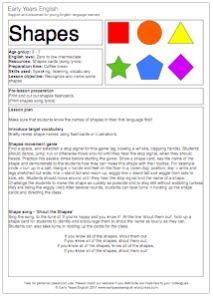 shapes lesson plan  earlyyearsenglish.wordpress.com/2011/08/23/basic-shapes/# Kindergarten Shapes Lesson, Shapes Lesson Plan, Shapes Song, Shape Songs, How To Say Hello, Shapes Lessons, Shapes Flashcards, Shapes Kindergarten, Environmental Print