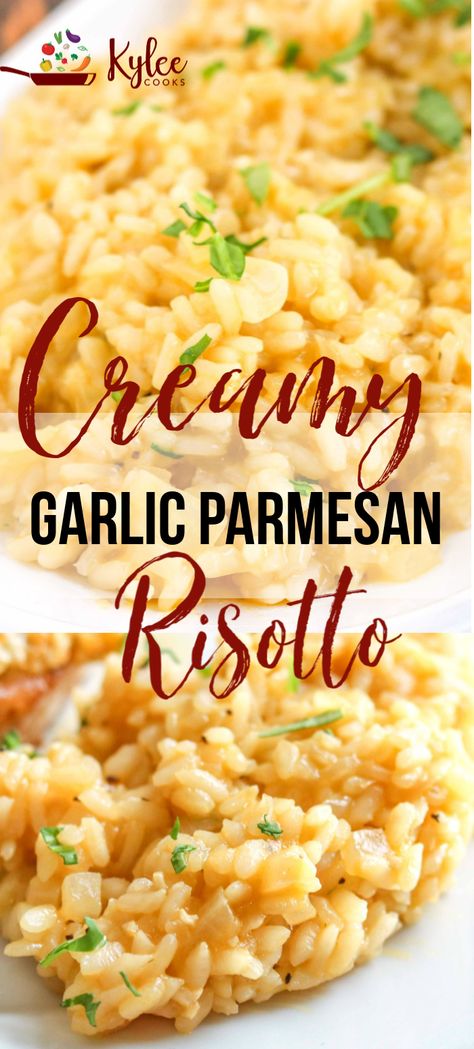 Garlic Parmesan Risotto, Risotto Recipes Vegetarian, Quiche Chorizo, Vegetarian Risotto, Risotto Recipes Easy, Parmesan Risotto, Cooking Party, Risotto Recipe, Rice Side Dishes