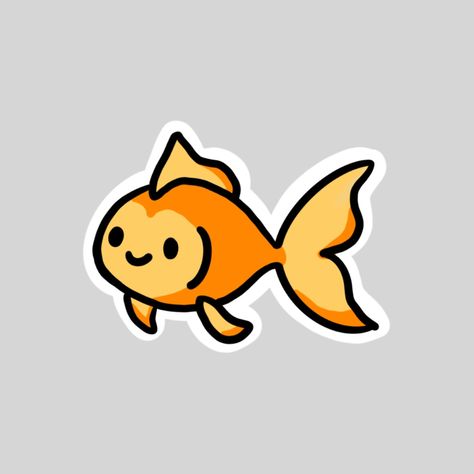 Kawaii Fish Drawing, Kawaii Goldfish, Cute Fish Drawing, Fish Kawaii, Fish Doodle, Kawaii Fish, Cartoon Sea Animals, Dibujo Simple, Drawn Fish