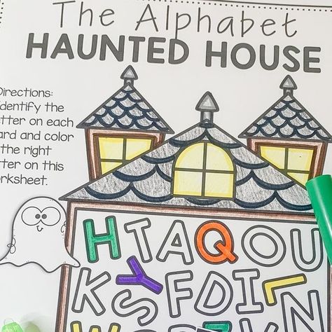 Jessica Garza | Preschool Activities on Instagram: "This haunted house alphabet mat is a fabBOOlous way to kick off the Halloween season this October! Get ready for a ghostly good time with these invisible ink ghost printables. To play simlply:⁣⁣
⁣⁣
👻Write a letter on each ghost with invisible ink then⁣⁣
👻Toss them in a sensory bin or hang them around your room for added gross motor fun!⁣⁣
⁣⁣
Then use the UV light on the pen to reveal the hidden letter. Your little ones will love hunting for these spirits and identifying the letter on each one! If you don't have an invisible ink pen, I have a link for some GREAT ones orrrr you can use the prewritten alphabet ghost cards also included in this cute freebie *Link in bio*⁣⁣
#iloveteaching  #mypreschooler #finemotorskills #falliscoming #iteac Invisible Ink Pen, Hidden Letters, Write A Letter, Invisible Ink, Fall Is Coming, Sensory Bin, Gross Motor, Sensory Bins, Ink Pen