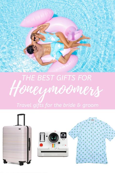 With so many friends getting married, I want to make sure my gift to each of them is super special… And let’s be honest it feels weird to just write your friends a check, doesn’t it? Leave that to their relatives. You can blow their mind with these awesome wedding gifts that they’ll actually USE right away- because they can use them all on their honeymoon!!!  Here are the best honeymoon-themed wedding gifts for honeymooners (with exclusive discounts!!) Best Gifts For Couples, Gifts For The Bride, Travel Themed Gifts, Honeymoon Hotels, Honeymoon Gifts, Best Honeymoon, Destination Wedding Dress, Best Wedding Gifts, Strip Steak