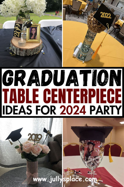 Graduation Table Centerpiece Ideas Graduation Table Centerpieces With Pictures, Card Box Ideas Graduation, Graduation Mantel Ideas, Graduation Decoration Ideas Diy, Graduation Dinner Table Ideas, College Graduation Party Centerpieces, Table Decorations For Graduation, Graduation Party Centerpieces Diy, Graduation Decorations Centerpieces