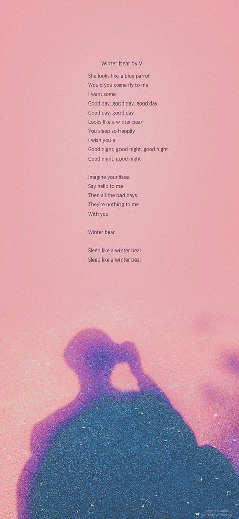 Winter Bear by V Winter Bear Taehyung Lyric, Winter Bear Lyrics Wallpaper, Winter Bear Quotes, Winter Bear Lyrics, Winter Bear Wallpaper, Bear Lockscreen, Bare Bears Aesthetic, We Bare Bears Aesthetic, V Winter Bear