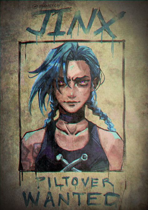 #Arcane Vi League Of Legends, Sally Face Game, Jinx League Of Legends, Harry Potter Artwork, Art Basics, Lol League Of Legends, Cool Posters, Blue Hair, League Of Legends