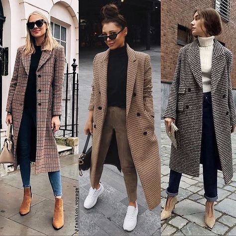 Checkered Coats For Women, Checkered Trench Coat Outfit, Checkered Coat Outfit Winter, Check Coat Outfit, Long Plaid Coat Outfit, Checkered Coat Outfit, Longline Coat Outfits, Plaid Trench Coat Outfit, Checked Coat Outfit