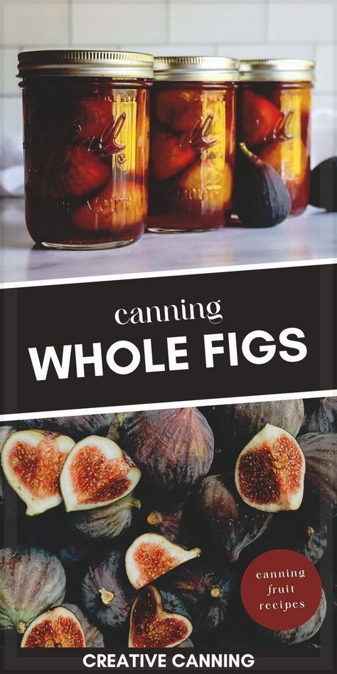 Whole Fig Preserves Recipe, Canning Figs, Fruit Pie Filling Recipes, Fruit In Jars, Canning Fruit Recipes, Fig Preserves Recipe, Preserving Fruit, Paleo Fruit, Water Bath Canning Recipes