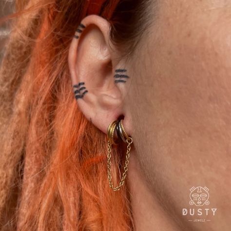 Ring Stack Stretched Ears, Stretched Ears Stacked Rings, Stacked Stretched Lobes, Small Gauged Ears Women, Gauges Jewelry, Jewelry Alternative, Piercing Inspo, Stretched Lobes, Multi Ring