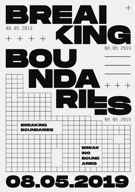 Plakat Design Inspiration, Poster Grafico, Breaking Boundaries, Graphisches Design, Desain Editorial, 타이포그래피 포스터 디자인, Typography Layout, Typography Poster Design, Typographic Poster