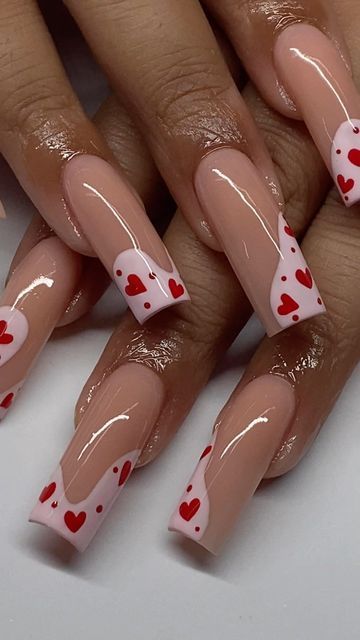 Nail Art Cute, Vday Nails, Valentines Day Nails, Red Valentine, February Nails, Valentine Nails, Nail Designs Valentines, Thanksgiving Nails, Pink Acrylic Nails