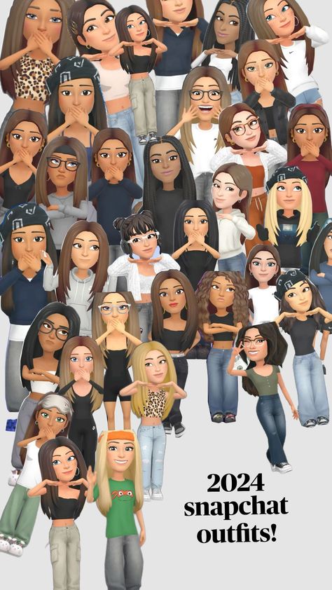 #snapchat #outfitsinspo #outfits #2024outfit #new Snapchat Fits, Snapchat Bitmoji Outfits, Snap Outfits, Snapchat Outfits, Skin Outfit, Cute Snapchat Bitmoji Ideas, Snapchat Avatar, Bitmoji Ideas, Snap Chat