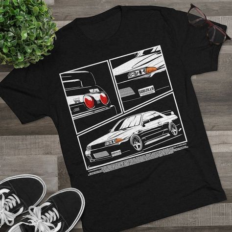 Check out this item in my Etsy shop https://www.etsy.com/listing/1258506986/jdm-legendary-skyline-gt-r-r32-silhuotte Jdm Shirt Design, Jdm Tshirt, Jdm Shirt, Jdm Legends, Skyline R32, Cars Collection, Car Shirts, Skyline Gtr, Skyline Gt