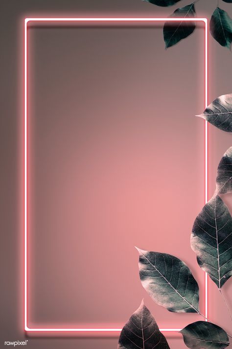 Green leaf decorated neon frame mockup design | premium image by rawpixel.com / HwangMangjoo Neon Frame, Framed Wallpaper, Neon Wallpaper, Instagram Wallpaper, Flower Background Wallpaper, 背景 シンプル, Backgrounds Phone Wallpapers, Pink Neon, Instagram Frame