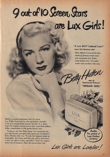 Betty Hutton, Soap Ads, Lux Soap, Vintage Makeup Ads, Beauty Ads, Vintage Advertising Art, Makeup Ads, Vintage Bath, Beauty Ad