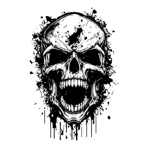 Vector skull black hand drawn sketch | Premium Vector #Freepik #vector #skull-drawing #skull-head #human-skull #skull-illustration Spider Web Tattoo, Skull Clipart, Skull Sketch, Svg Skeleton, Circle Tattoos, Skeleton Svg, Skull Art Drawing, Black Paper Drawing, Skull Png