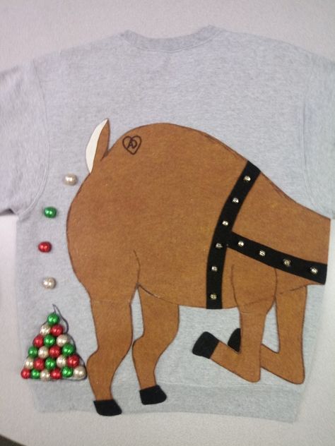 Men’s Ugly Christmas Sweater Diy, Diy Funny Christmas Sweaters, Christmas Diy Sweater, Ugly Christmas Shirt Ideas, Easy Ugly Christmas Sweater, Creative Ugly Christmas Sweater, Homemade Ugly Christmas Sweater, Ugly Christmas Sweater Diy Funny, Best Ugly Christmas Sweaters