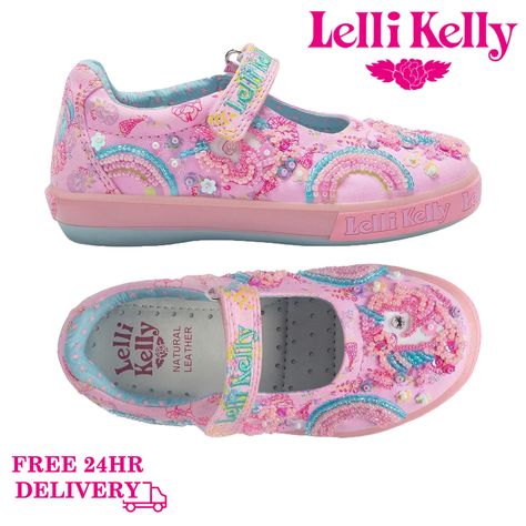 Dolly Shoes, Fantasy Unicorn, Lelli Kelly, Pink Canvas, Shoes Pink, Cutie Patootie, Natural Leather, Free Gifts, Canvas