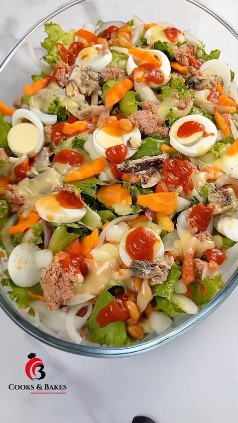 Ghana Salad, Baked Beans Salad, Ghanaian Food, Delicious Banana Bread Recipe, African Cooking, Cooking Recipes Healthy, Best Salad Recipes, Healthy Food Dishes, Healthy Homemade Recipes