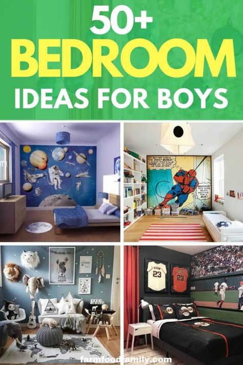 50+ Cool Teen Bedroom Ideas For Boys - FarmFoodFamily Teen Bedroom Ideas For Boys, Bedroom Ideas For Boys, Boy Bedroom Ideas, Boy's Rooms, Boy Room Themes, Teen Bedroom Ideas, Boys Bedroom Themes, Cool Teen Bedrooms, Space Themed Room