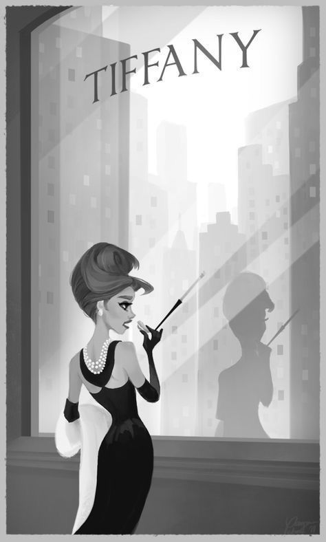 Image Girly, Audrey Hepburn Art, Megan Hess, Breakfast At Tiffany's, Breakfast At Tiffanys, Drawing Artist, Blade Runner, White Photo, Room Posters