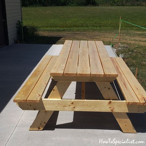 Picnic Table Woodworking Plans, Wood Picnic Table, Build A Picnic Table, Diy Picnic Table, Picnic Table Plans, Wooden Picnic Tables, Picnic Bench, Camp Furniture, Outdoor Furniture Plans