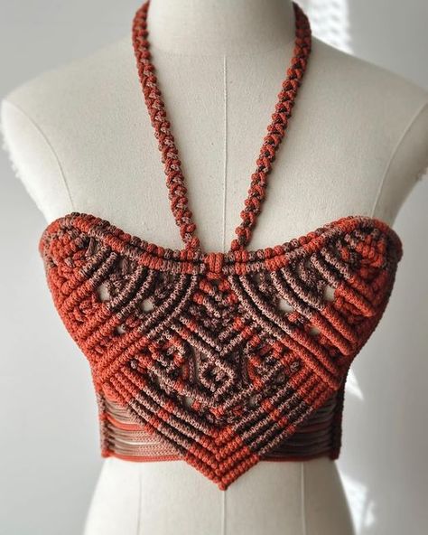 Macrame Tank Top, Macrame Halter Top, Macrame Corset, Macrame Loincloth, Macrame Corset Top, Macrame Fashion Runway, Macrame Top, Macrame Dress, April 4