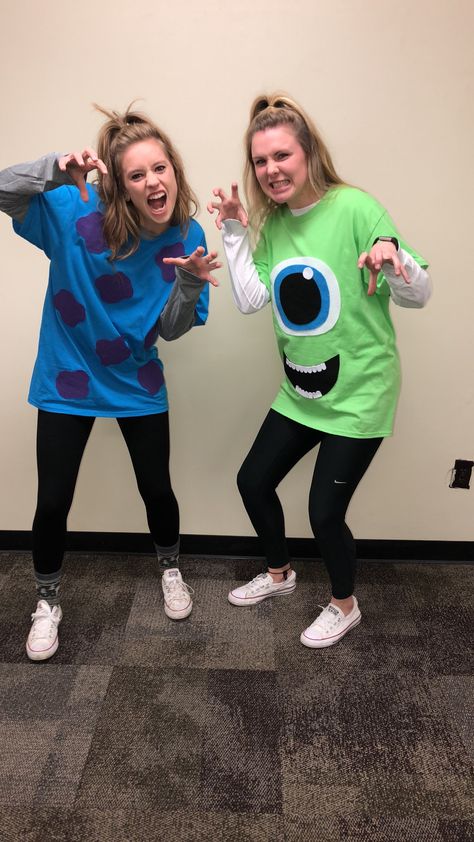 Monsters Inc Dress Up, Sully Halloween Costume Diy, Homemade Sully Costume, Easy Monsters Inc Costume, Iconic Duo Costumes Best Friends Funny, Sully Costume Women, Disney Costumes For Teachers, Diy Mike And Sully Costume, Monsters Inc Sully Costume