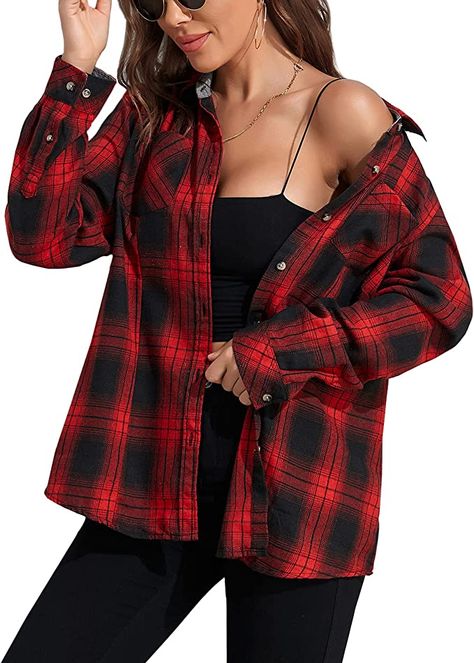 Red Plaid Outfits For Women, Red Flannel Shirt Outfit, Flannel Outfit Women, Red Flannel Outfit, Red Plaid Outfit, Flannel Shirt Outfit, Red Flannel Shirt, Red And Black Shirt, Black Plaid Shirt