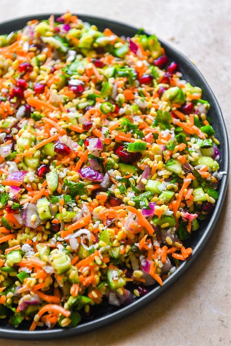 Spring Lentil Salad, Indian Chopped Salad, High Protein Lentil Salad, Sprouted Lentil Salad, High Protein Chopped Salad, High Protein Vegan Salad, Salad Lab, Protein Salads, High Protein Salad