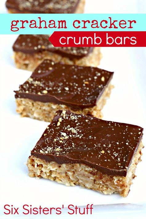 Graham Cracker Crumb Bars from SixSistersStuff.com. Only 5 ingredients needed to make these! #bars #dessert Graham Cracker Bars, Graham Cracker Recipes, Crumb Bars, Six Sisters Stuff, Dessert Bar Recipe, Birthday Desserts, Cracker Recipes, God Mat, Bars Recipe