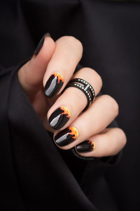 Orange Nail, Mens Nails, Punk Nails, Goth Nails, Designs Nail, Nail Swag, Short Nail Designs, New Year's Nails, Minimalist Nails