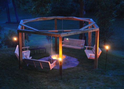 75 Most Proper Fire Pit Designs - Matchness.com Handyman Hacks, Diy Fire Pit Ideas, Fire Pit Plans, Backyard Seating Area, Fire Pit Furniture, Earth Sheltered, Fire Pit Swings, Backyard Seating, Fire Pit Area