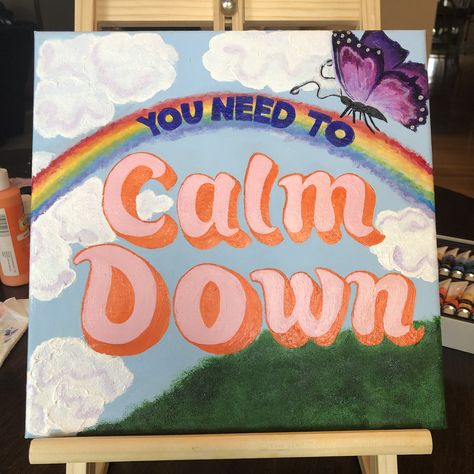 Drawings To Calm You Down, Taylor Swift Painting Inspiration, Painting Inspired By Taylor Swift, Taylor Inspired Painting, Calm Painting Ideas, Inspiring Painting Ideas, Self Care Painting Ideas, Taylor Swift Inspired Canvas Painting, Taylor Swift Diy Painting