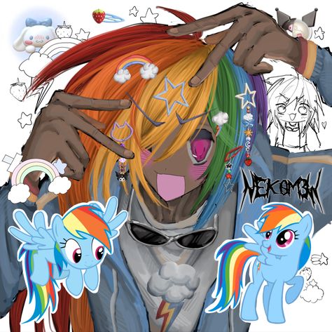 RAINBOW DASH?! mlp art Rainbow Dash Cosplay, Rainbow Dash Mlp, Emo Art, Characters Inspiration Drawing, Mlp Fan Art, Mlp Art, My Lil Pony, Scene Art, My Little Pony Drawing